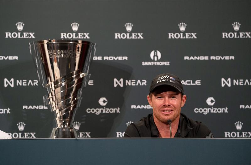 Tom Slingsby, CEO and driver of Australia SailGP Team attends a press conference ahead of the Range Rover France Sail Grand Prix in Saint Tropez, France - photo © Bob Martin/SailGP