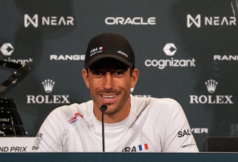 Quentin Delapierre, driver of France SailGP Team, attends a press conference ahead of the Range Rover France Sail Grand Prix in Saint Tropez, France - photo © Bob Martin/SailGP