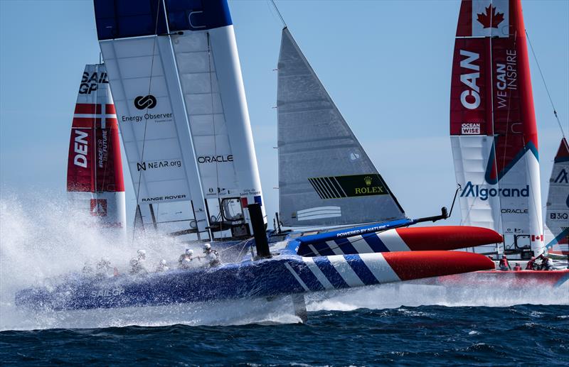 France SailGP Team in action during a practice session ahead of the Range Rover France Sail Grand Prix in Saint Tropez, France photo copyright Bob Martin/SailGP taken at Société Nautique de Saint-Tropez and featuring the F50 class