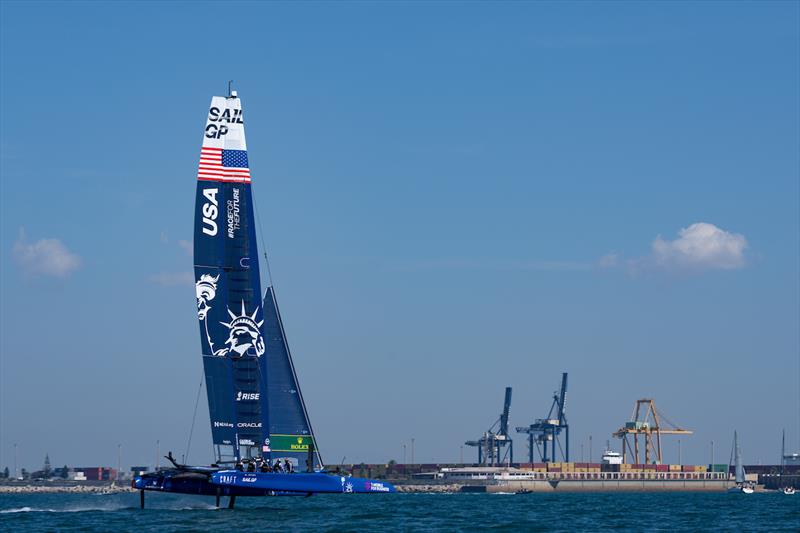 F50 catamaran of USA SailGP Team helmed by Jimmy Spithill ahead of the Spain Sail Grand Prix in Cadiz, Andalusia, Spain photo copyright Bob Martin for SailGP taken at  and featuring the F50 class