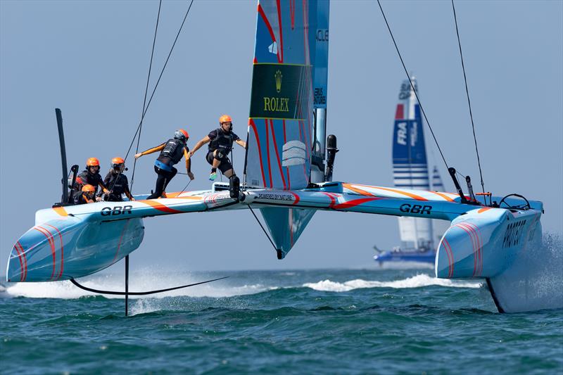 Great Britain SailGP Team helmed by Ben Ainslie in action during a practice session ahead of the Spain Sail Grand Prix in Cadiz, Andalusia, Spain. 23 Sept 2022 - photo © Ian Walton/SailGP