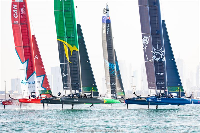 Day 1 of the Dubai Sail Grand Prix presented by P&O Marinas photo copyright Nic Douglass for @sailorgirlHQ taken at  and featuring the F50 class