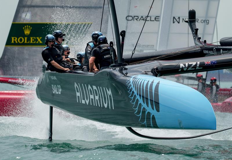 New Zealand SailGP Team helmed by Peter Burling take part in a practice session ahead of the Singapore Sail Grand Prix - photo © Bob Martin / SailGP