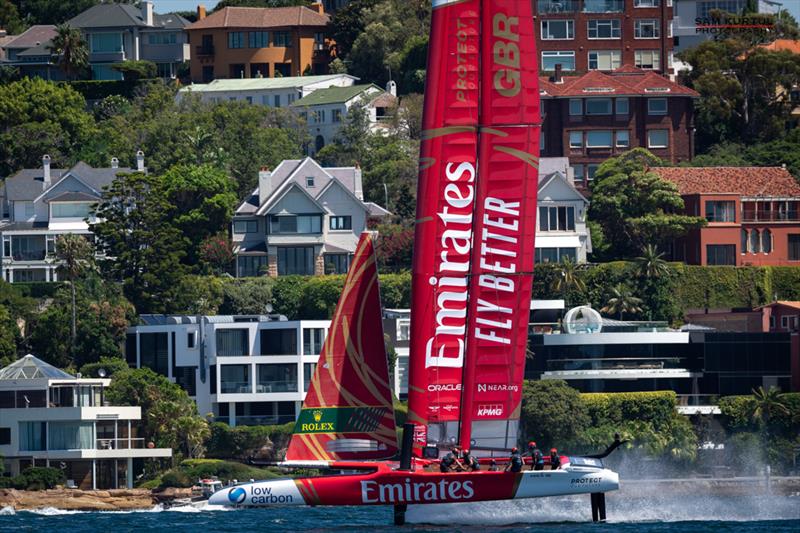 Practice ahead of the KPMG Australia Sail Grand Prix - Sydney photo copyright Sam Kurtul / www.worldofthelens.co.uk taken at  and featuring the F50 class