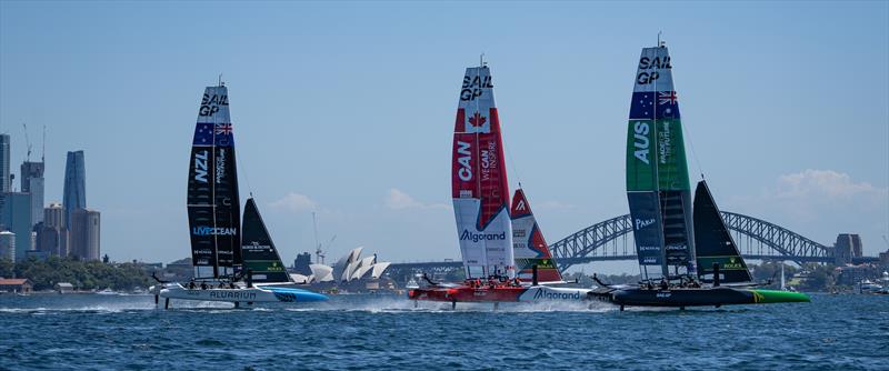 New Zealand SailGP Team during a practice session ahead of the KPMG Australia Sail Grand Prix in Sydney, Australia. Thursday February 16, 2023 photo copyright Bob Martin for SailGP taken at Royal Sydney Yacht Squadron and featuring the F50 class