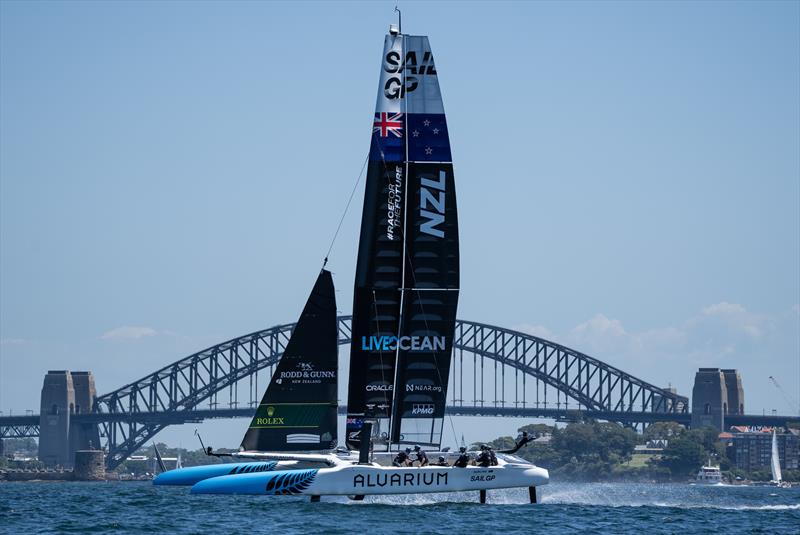 New Zealand SailGP Team during a practice session ahead of the KPMG Australia Sail Grand Prix in Sydney, Australia. Thursday February 16, 2023 - photo © Bob Martin for SailGP