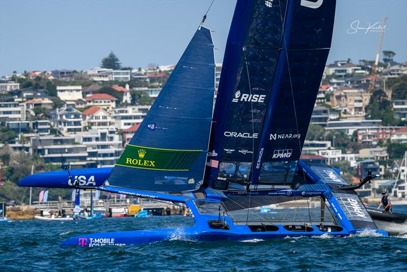 Race Day 1 of the KPMG Australia Sail Grand Prix in Sydney, Australia photo copyright Sam Kurtul / www.worldofthelens.co.uk taken at  and featuring the F50 class