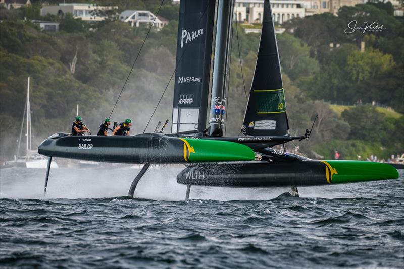 Race Day 1 of the KPMG Australia Sail Grand Prix in Sydney, Australia photo copyright Sam Kurtul / www.worldofthelens.co.uk taken at  and featuring the F50 class