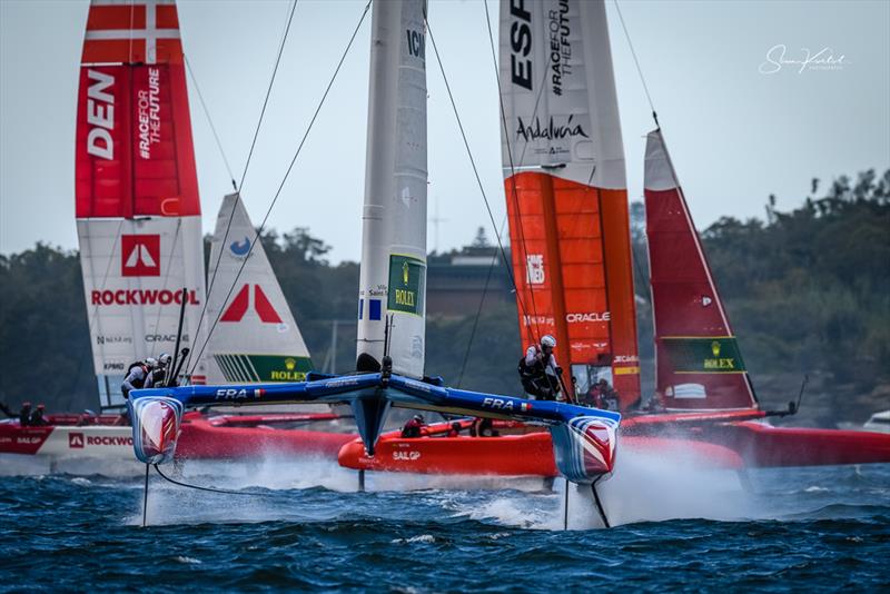 Race Day 1 of the KPMG Australia Sail Grand Prix in Sydney, Australia photo copyright Sam Kurtul / www.worldofthelens.co.uk taken at  and featuring the F50 class