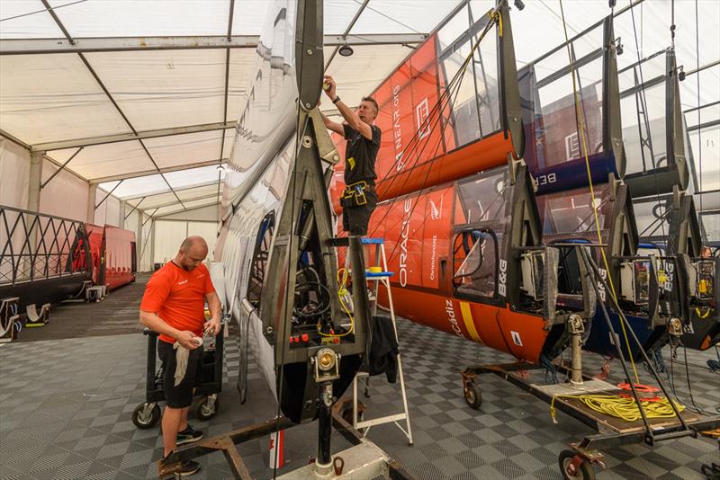 SailGP Tech Base tour ahead of the ITM New Zealand Sail Grand Prix | Christchurch photo copyright Sam Kurtul / www.worldofthelens.co.uk taken at  and featuring the F50 class