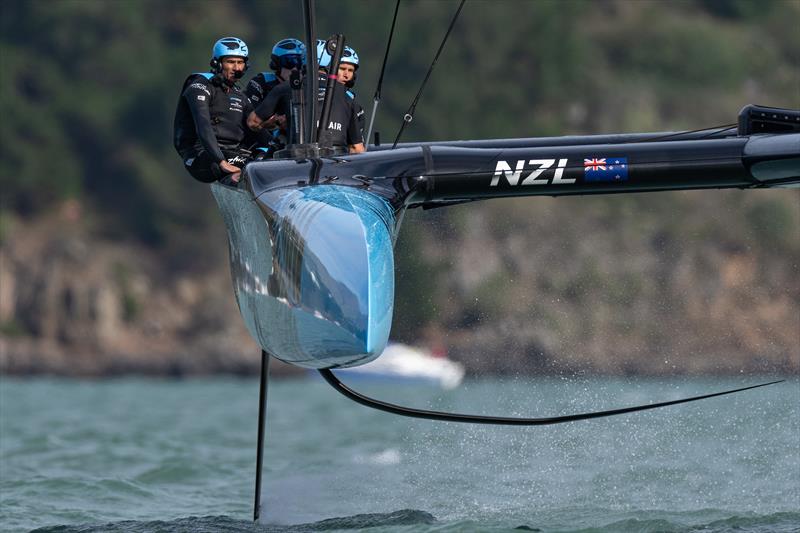 New Zealand SailGP Team helmed by Peter Burling on Race Day 1 of the ITM New Zealand Sail Grand Prix in Christchurch, New Zealand photo copyright Bob Martin for SailGP taken at  and featuring the F50 class