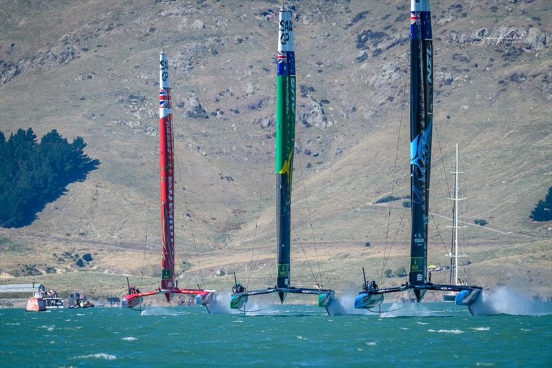 Race Day 1 of the ITM New Zealand Sail Grand Prix in Christchurch, New