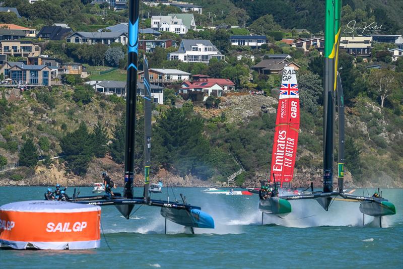 Race Day 2 of the ITM New Zealand Sail Grand Prix in Christchurch, New Zealand photo copyright Sam Kurtul / www.worldofthelens.co.uk taken at  and featuring the F50 class