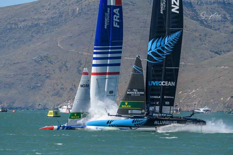 Race Day 2 of the ITM New Zealand Sail Grand Prix in Christchurch, New Zealand photo copyright Sam Kurtul / www.worldofthelens.co.uk taken at  and featuring the F50 class