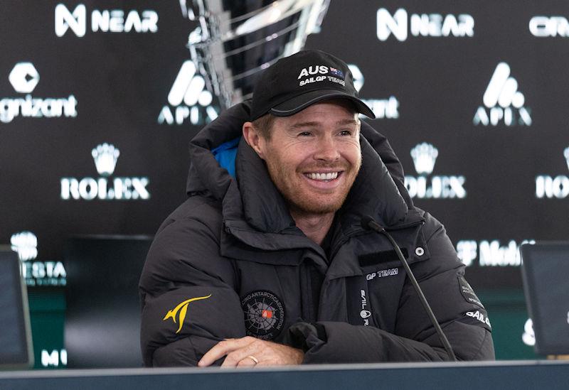 Tom Slingsby, CEO and driver of Australia SailGP Team, at the pre-event press conference in the Adrenaline Lounge ahead of the Mubadala SailGP Season 3 Grand Final in San Francisco, USA - photo © Jed Jacobsohn for SailGP