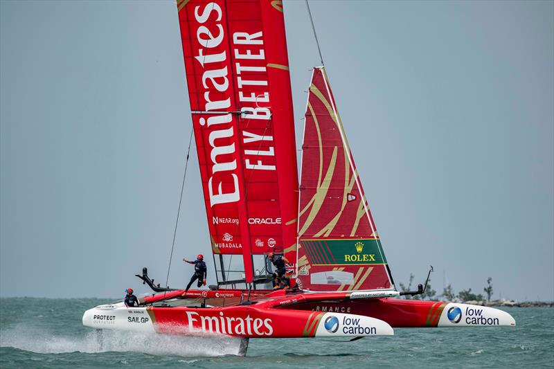 Emirates Great Britain SailGP Teamduring practice ahead of racing on Race Day 1 of the Rolex United States Sail Grand Prix | Chicago  - photo © Ricardo Pinto/SailGP