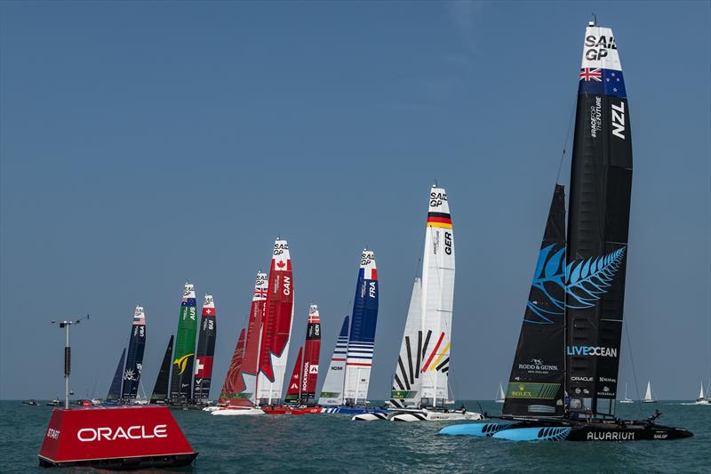 Start - flett racing - Race Day 2 of the Rolex United States Sail Grand Prix | Chicago - photo © Ricardo Pinto/SailGP