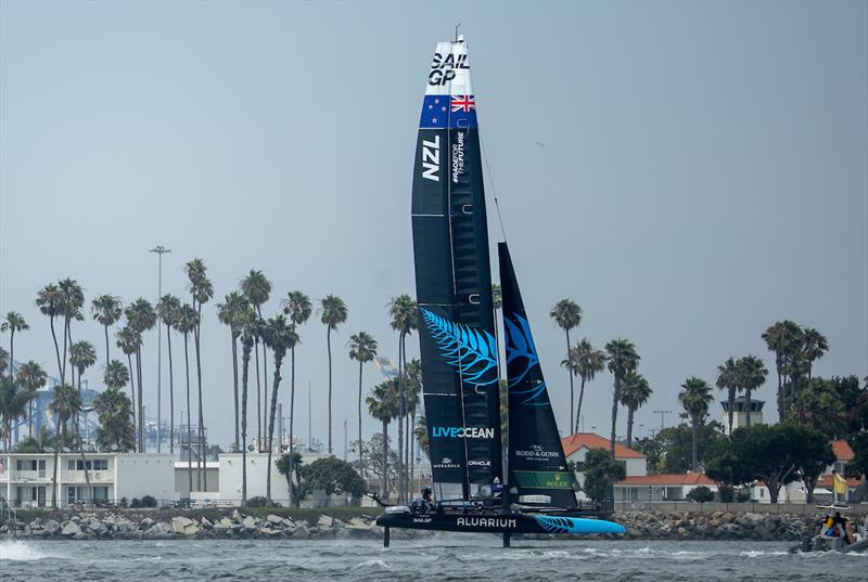 New Zealand SailGP Team in action on Race Day 2 of the Oracle Los Angeles Sail Grand Prix July 22-23, 2023 photo copyright Simon Bruty/SailGP taken at Long Beach Yacht Club and featuring the F50 class