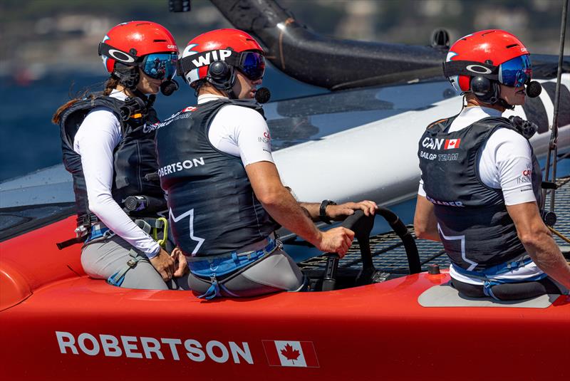 Canada SailGP Team helmed by Phil Robertson on Race Day 1 of the France Sail Grand Prix in Saint-Tropez, France photo copyright Felix Diemer for SailGP taken at  and featuring the F50 class