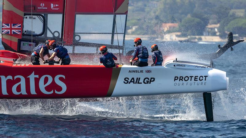 Emirates Great Britain SailGP Team helmed by Ben Ainslie on Race Day 2 of the France Sail Grand Prix in Saint-Tropez, France - photo © Felix Diemer for SailGP