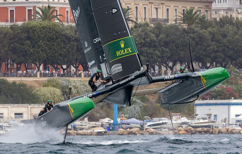 Australia SailGP Team helmed by Tom Slingsby in action on Race Day 1 of the ROCKWOOL Italy Sail Grand Prix in Taranto, Italy - photo © Felix Diemer for SailGP