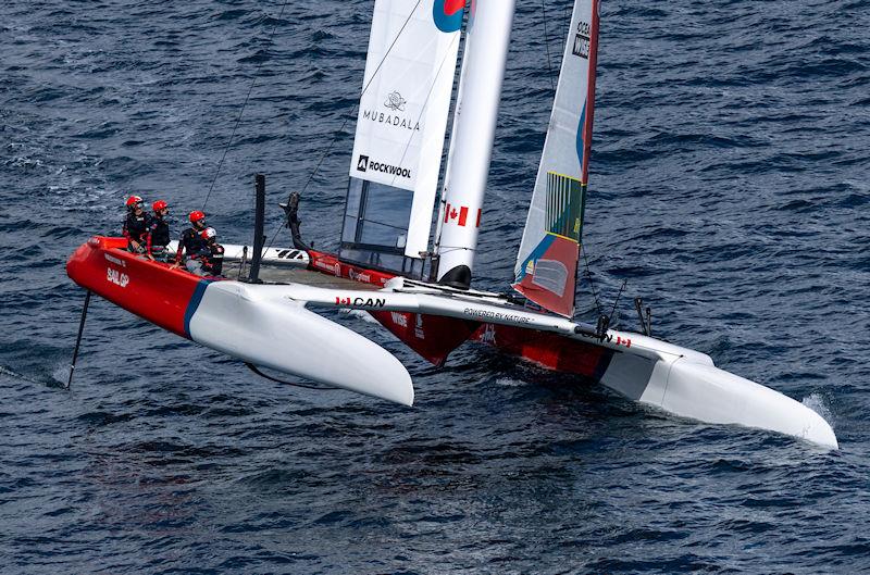 Canada SailGP Team helmed by Phil Robertson on Race Day 2 of the ROCKWOOL Italy Sail Grand Prix in Taranto, Italy - photo © Felix Diemer for SailGP