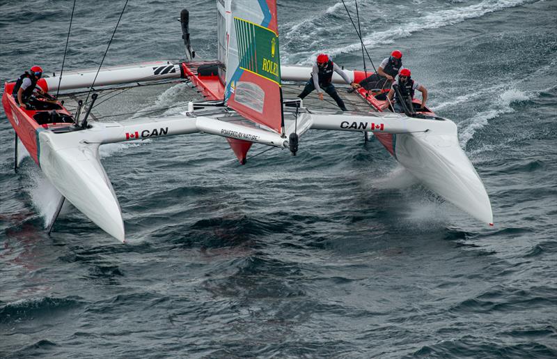 Canada SailGP Team helmed by Phil Robertson on Race Day 1 of the ROCKWOOL Italy Sail Grand Prix in Taranto, Italy - photo © Ricardo Pinto for SailGP