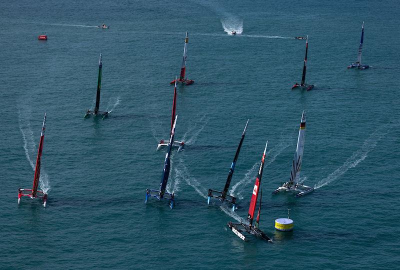 Race Day 2 of the Spain Sail Grand Prix in Cadiz, Spain photo copyright Felix Diemer for SailGP taken at  and featuring the F50 class