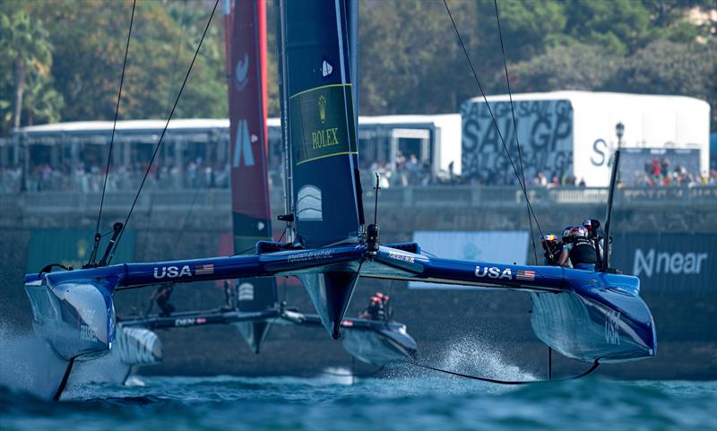 USA SailGP Team helmed by Jimmy Spithill on Race Day 1 of the Spain Sail Grand Prix in Cadiz, Spain photo copyright Ricardo Pinto for SailGP taken at  and featuring the F50 class