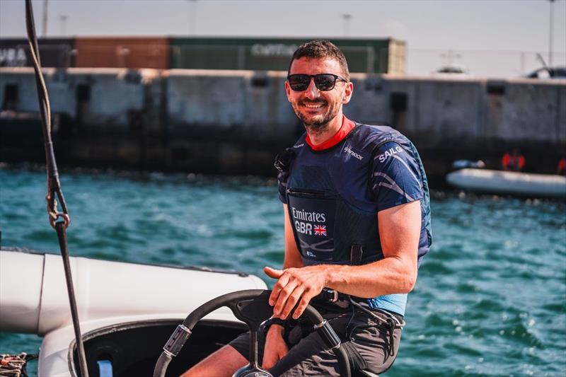 Giles Scott on the wheel of Emirates GBR's F50 Race Boat photo copyright Emirates Great Britain SailGP Team taken at  and featuring the F50 class