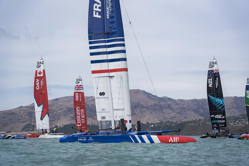 F50s practice racing SailGP Lyttelton March 23, 2024