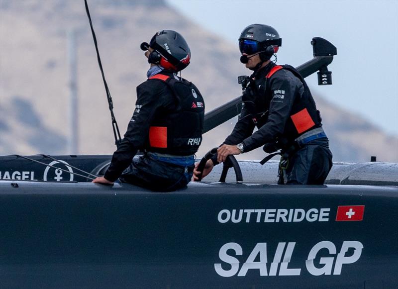 Switzerland SailGP Team helmed by Nathan Outteridge in action during a practice session ahead of the ITM New Zealand Sail Grand Prix in Christchurch, New Zealand - photo © Chloe Knott for SailGP