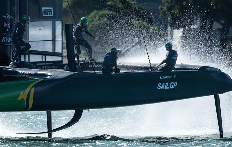 Australia SailGP Team helmed by Tom Slingsby - Race Day 2 of the ITM New Zealand Sail Grand Prix in Christchurch, - 24th March photo copyright Ricardo Pinto/SailGP taken at Naval Point Club Lyttelton and featuring the F50 class