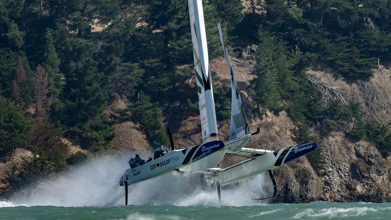 Germany SailGP Team  during a practice session ahead of the ITM New Zealand Sail Grand Prix in Christchurch,. 21st March photo copyright Ricardo Pinto/SailGP taken at Naval Point Club Lyttelton and featuring the F50 class