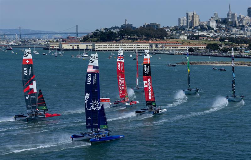 Race Day 2 -  SailGP Season 4 Grand Final in San Francisco, USA - July 14, 2024 photo copyright Jed Jacobsohn / SailGP taken at San Francisco Yacht Club and featuring the F50 class