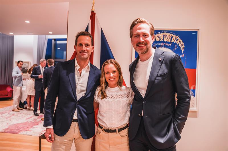 Emirates GBR CEO, Sir Ben Ainslie; Emirates GBR Strategist, Hannah Mills; and his Majesty's Consul General in New York, Oliver Christian - photo © Emirates GBR