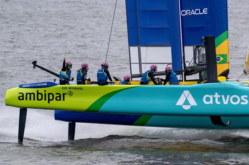 Mubdala Brazil win Race 4 - Day 2 of the Mubadala New York Sail Grand Prix  - photo © Jason Ludlow /SailGP