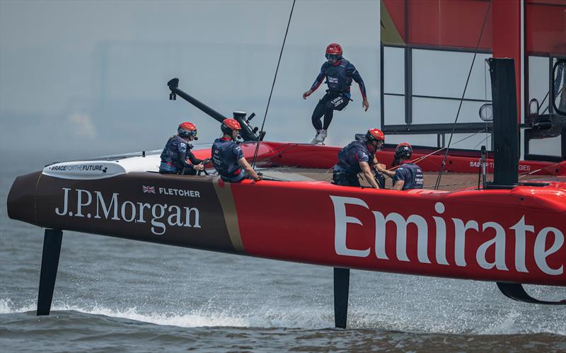 Emirates Great Britain SailGP Team - Mubadala New York Sail Grand Prix photo copyright Ricardo Pinto for SailGP taken at New York Sailing Club and featuring the F50 class