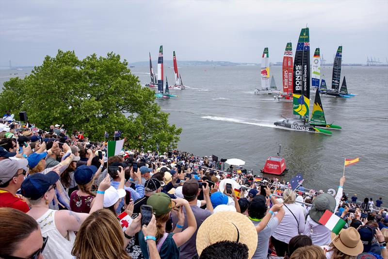 Bonds Flying Roos gets away to a great start - Day 2 of the Mubadala New York Sail Grand Prix - photo © Kieran Cleeves/SailGP
