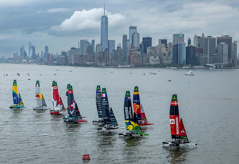 SailGP sailed in a venue that was ideal for fans, but for very difficult for sailors - Day 2 of the Mubadala New York Sail Grand Prix - photo © Samo Vidic/SailGP
