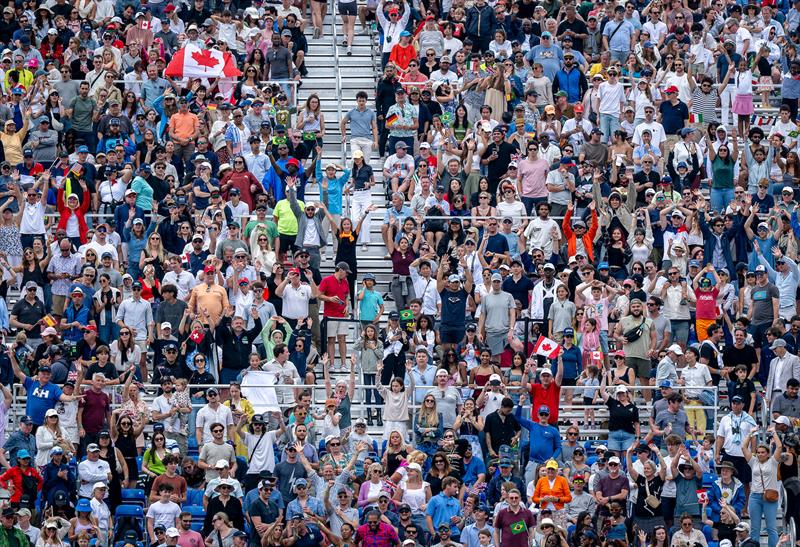 Fans in grandstands are part of SailGP  - Day 2 of the Mubadala New York Sail Grand Prix  photo copyright Ricardo Pinto/SailGP taken at New York Sailing Club and featuring the F50 class