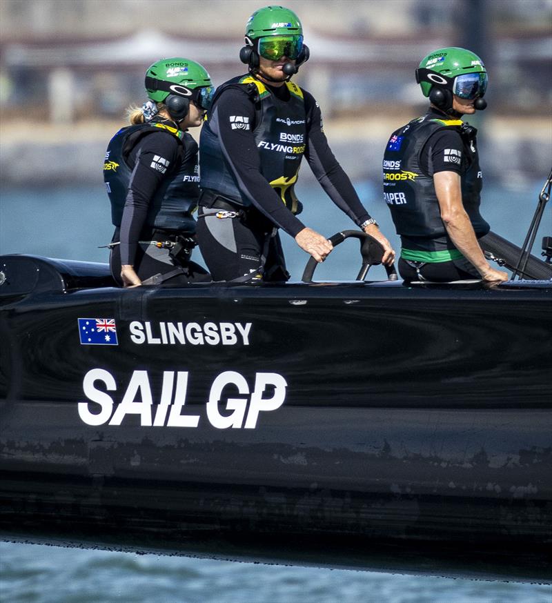BONDS Flying Roos SailGP Team during a practice session ahead of the Emirates Great Britain Sail Grand Prix in New Portsmouth, UK. Friday 18 July - photo © Felix Diemer/SailGP