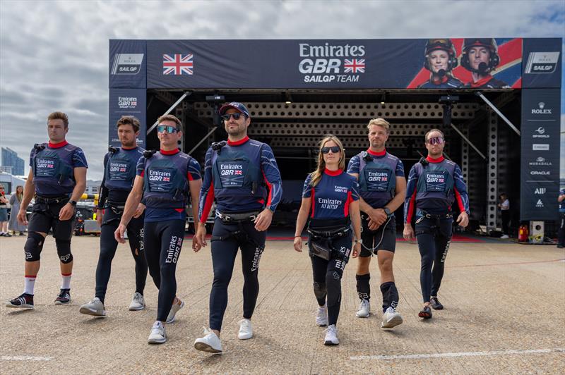 Mark Wright prepares to take flight on Emirates GBR's F50 raceboat ahead of the Emirates Great Britain Sail Grand Prix - photo © Felix Diemer for SailGP