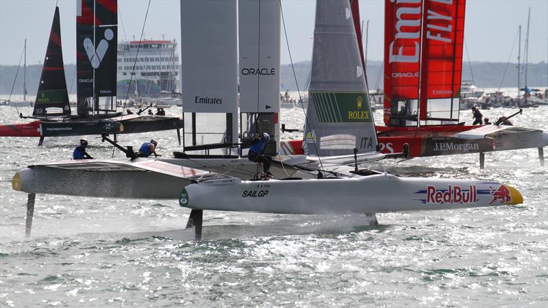 Red Bull Italy chases Emirates GB and Switzerland - Day 1 - SailGP Portsmouth - July 19, 2025 - photo © Richard Gladwell/Sail-World.com/nz
