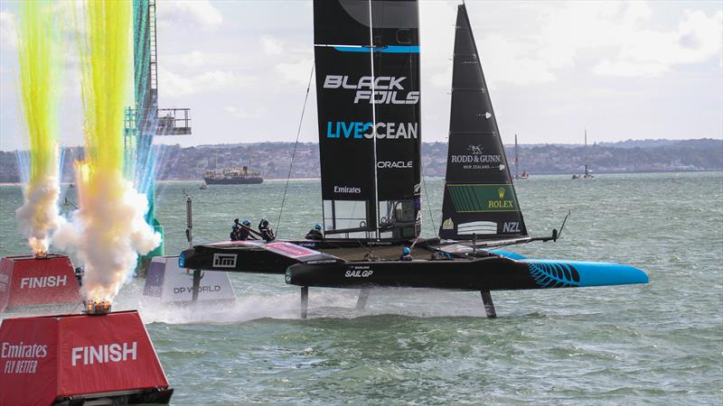Germany takes a pre-start dive - SailGP Portsmouth - July 20, 2025 photo copyright Richard Gladwell - Sail-World.com/nz taken at  and featuring the F50 class
