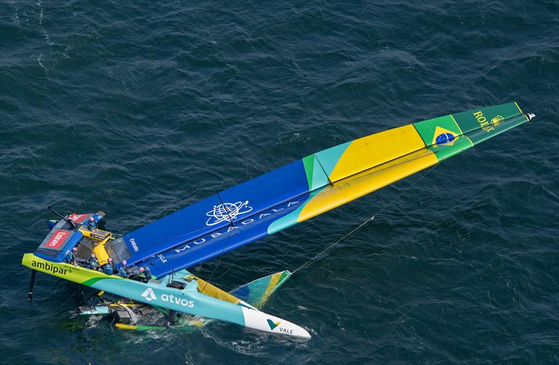 Mubadala Brazil SailGP Team following an nosedive during a practice session ahead of the Germany Sail Grand Prix in Sassnitz - photo © Ricardo Pinto for SailGP