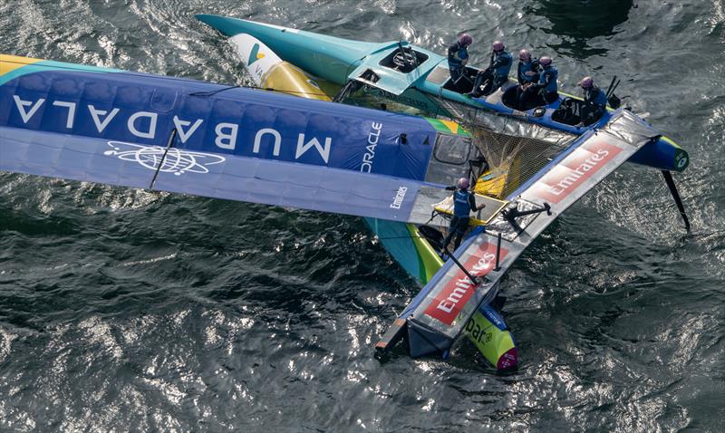 Mubadala Brazil SailGP Team following an nosedive during a practice session ahead of the Germany Sail Grand Prix in Sassnitz - photo © Ricardo Pinto for SailGP