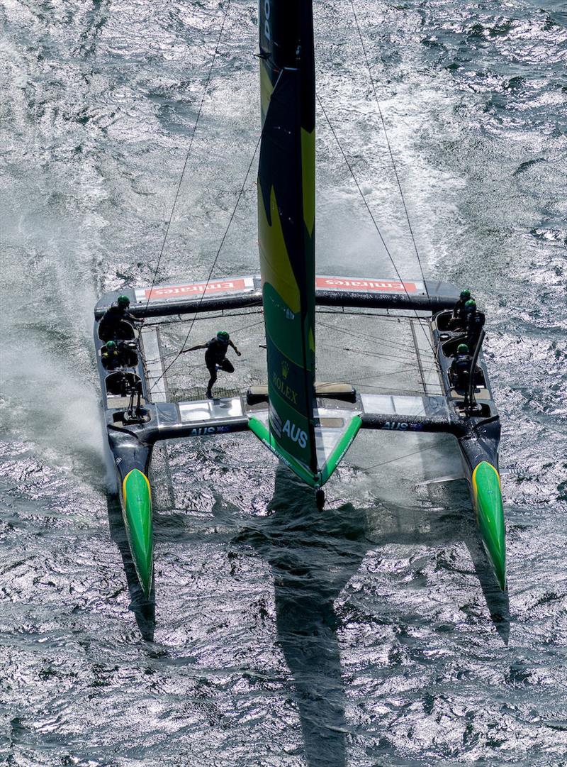 BONDS Flying Roos SailGP Team helmed by Tom Slingsby, in action on Race Day 1 of the Germany Sail Grand Prix in Sassnitz, Germany. Saturday 16 August - photo © Felix Diemer for SailGP