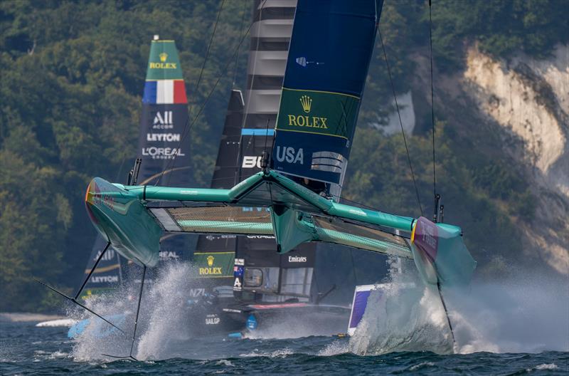 USA lifts off  - Testing day - SailGP Germany - August 15, 2025 - photo © Jason Ludlow/SailGP