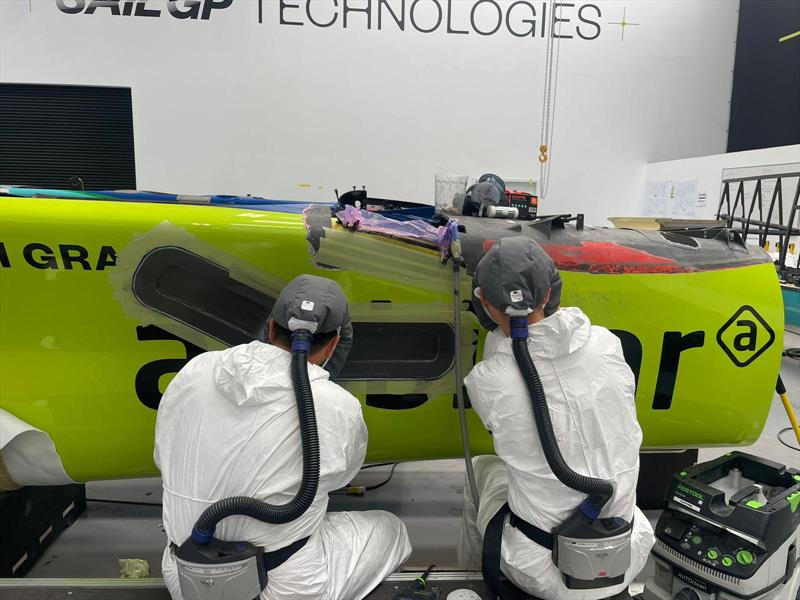 Brazil under repair - SailGP Technologies, Southampton, August 2025 - photo © SailGP Technologies